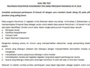 SOAL PRE TEST PELATIHAN FASILITATOR MASYARAKAT (FM) BARU PROGRAM PAMSIMAS III TA 2018