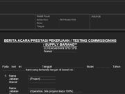 Form-BA PRESTASI PEKERJAAN, TEST COMM, SUPPLY BR