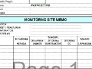 Form-MONITORING SITE MEMO