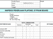 Form-Inspeksi plafond, gypsum board