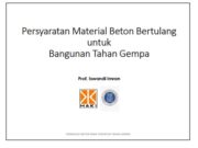 Persyaratan Material Beton Bertulang untuk Bangunan Tahan Gempa