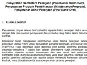 Penyerahan Sementara Pekerjaan (Provisional Hand Over), Penyusunan Program Pemeliharaan (Maintenance Program), Penyerahan Akhir Pekerjaan (Final Hand Over)