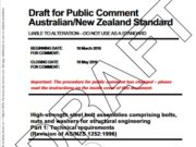 Draft for Public Comment Australian/New Zealand Standard _ High-strength steel bolt assemblies comprising bolts, nuts and washers for structural engineering Part 1: Technical requirements (Revision of AS/NZS 1252:1996)