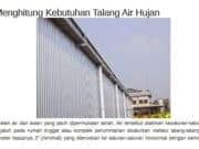 Cara Menghitung Kebutuhan Talang Air Hujan
