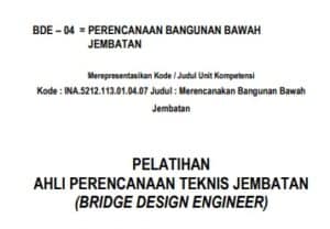 PERENCANAAN BANGUNAN BAWAH JEMBATAN PELATIHAN AHLI PERENCANAAN TEKNIS ...