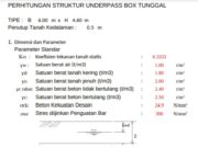 PERHITUNGAN STRUKTUR UNDERPASS BOX TUNGGAL