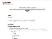 KUNCI JAWABAN SOAL TRY OUT PELATIHAN KOMPETENSI PENGADAAN BARANG/JASA PEMERINTAH LEVEL 1 Versi 2