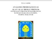 Analisa Produktifitas Alat-Alat Berat Proyek