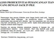 ANALISIS PRODUKTIVITAS PEMANCANGAN TIANG PANCANG DENGAN JACK IN PILE