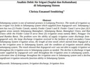 Analisis Debit Air Irigasi (Suplai dan Kebutuhan) di Sekampung Sistem