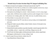 Metode Kerja Erection Struktur Baja WF dengan Scaffolding Plan