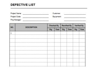 DEFECTIVE LIST | Sipilpedia
