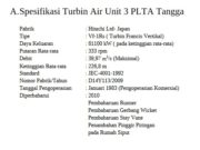 Spesifikasi Turbin Air Unit 3 PLTA Tangga
