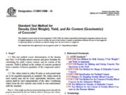 Standard Test Method for Density (Unit Weight), Yield, and Air Content (Gravimetric) of Concrete