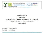 PROGRAM MUTU PEKERJAAN SUPERVISI REHABILITASI
