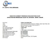 EXECUTIVE SUMMARY PENDIRIAN USAHA BACTHING PLANT UNTUK PROYEK PENGERJAAN JALAN TOL