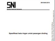 Spesifikasi bata ringan untuk pasangan dinding