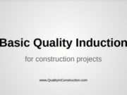 Basic Quality Induction for construction projects