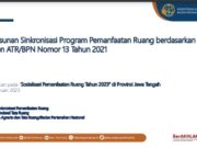 Penyusunan Sinkronisasi Program Pemanfaatan Ruang berdasarkan Permen ATR/BPN Nomor 13 Tahun 2021