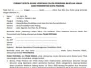 FORMAT BERITA ACARA VERIFIKASI CALON PENERIMA BANTUAN HIBAH