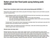 Ikatan pined dan fixed pada ujung batang pada SAP2000