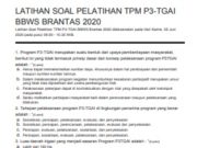 LATIHAN SOAL PELATIHAN TPM P3-TGAI BBWS BRANTAS 2020
