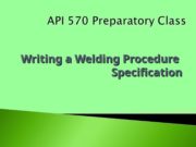 Writing a Welding Procedure Specification
