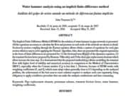 Water hammer analysis using an implicit finite-difference method