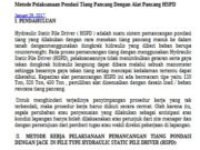 Metode Pelaksanaan Pondasi Tiang Pancang Dengan Alat Pancang HSPD
