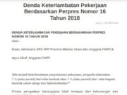 Denda Keterlambatan Pekerjaan Berdasarkan Perpres Nomor 16 Tahun 2018