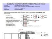 STABILITAS DAN PENULANGAN DINDING PENAHAN TANAH