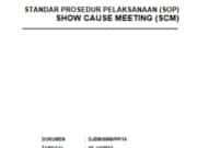 STANDAR PROSEDUR PELAKSANAAN (SOP) SHOW CAUSE MEETING (SCM)