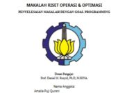 Makalah Penyelesaian Masalah Dengan Goal Programming