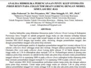 ANALISA HIDROLIKA PERENCANAAN PINTU KLEP OTOMATIS FIBER RESIN PADA COLLECTOR DRAIN LERENG DENGAN MODEL SIMULASI HEC-RAS