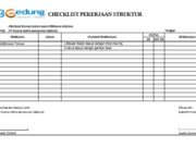 FORM CHECKLIST PEKERJAAN STRUKTUR