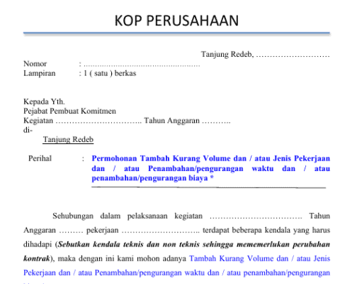 FORMAT STANDAR ADENDUM