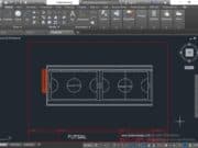 Denah dan Gambar CAD Lapangan Futsal_Futsal Are