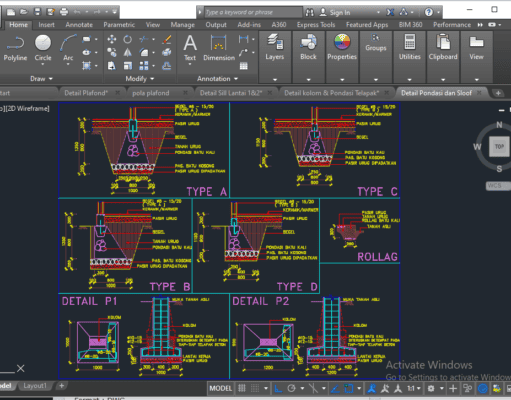 Denah dan Gambar CAD Detail Pondasi_Detail Pondasi dan Sloof
