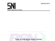 SNI 4431-2011 Cara Uji Kuat Lentur Beton Normal dengan Dua Titik Pembebanan