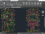 Denah dan Gambar CAD Desain Rumah Tinggal 2 Lantai _Gambar Kerja Rumah Tinggal_Denah Lantai Dasar dan Lantai Atas