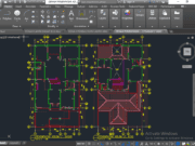 Denah dan Gambar CAD Desain Rumah Tinggal 2 Lantai _Gambar Kerja Rumah Tinggal_Denah Penempatan Kolom Lantai Dasar dan Lantai Atas
