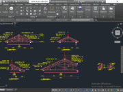 Denah dan Gambar CAD Desain Rumah Tinggal 2 Lantai _Gambar Kerja Rumah Tinggal_Detail Kuda Kuda Kayu
