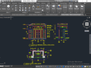 Denah dan Gambar CAD Desain Rumah Tinggal 2 Lantai _Gambar Kerja Rumah Tinggal_Detal Partial Teras Garasi Pagar