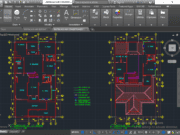 Denah dan Gambar CAD Desain Rumah Tinggal 2 Lantai _Gambar Kerja Rumah Tinggal_Instalasi Air Conditioner