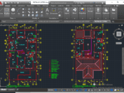 Denah dan Gambar CAD Desain Rumah Tinggal 2 Lantai _Gambar Kerja Rumah Tinggal_Instalasi Listrik