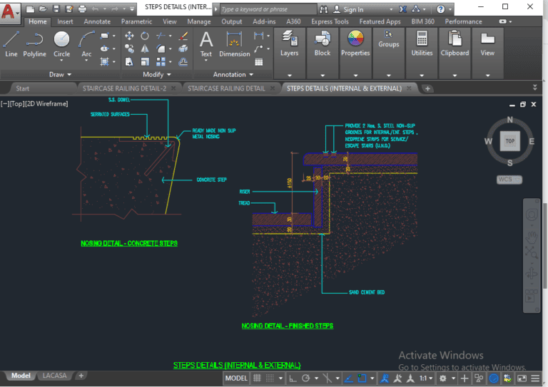 Denah dan Gambar CAD Arsitek _ Architektural STEPS DETAILS (INTERNAL ...