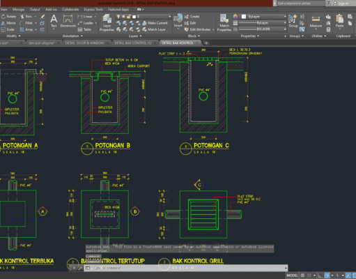Denah dan Gambar CAD Arsitek Gambar Kerja Rumah Tinggal 2LT_DETAIL BAK KONTROL