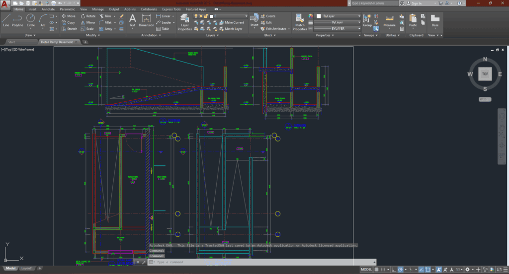 Denah dan Gambar CAD Arsitek Detail Ramp_Detail Ramp Basement | Sipilpedia