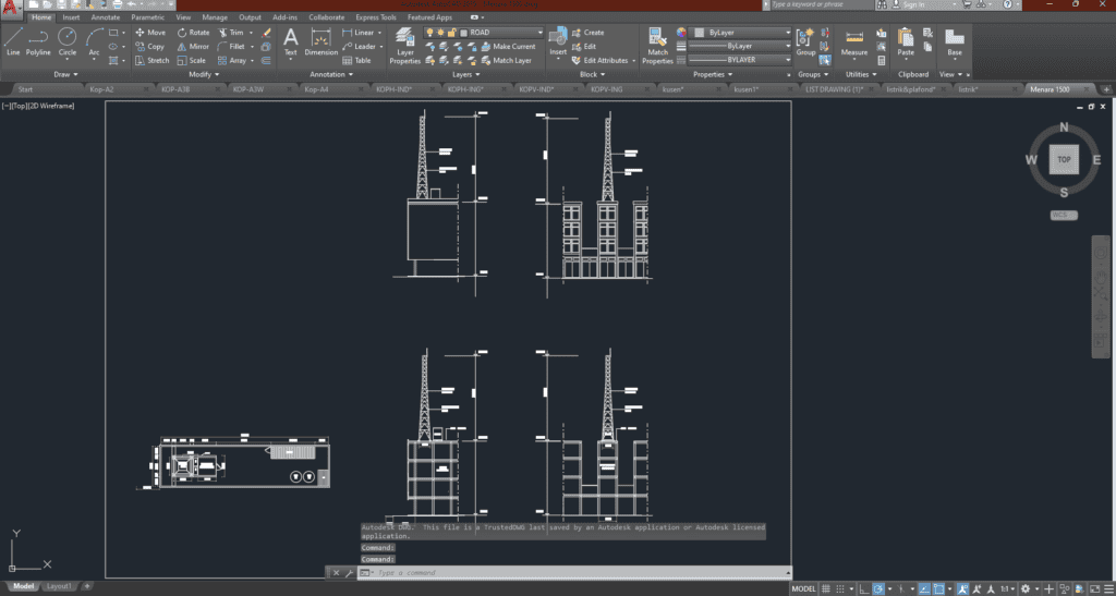 Layout Menara Api Denah dan Gambar CAD Arsitek Menara_Menara 1500 | Sipilpedia