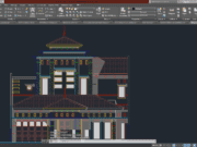 Denah dan Gambar CAD Arsitek Gambar Kerja Rumah Tinggal 2LT_Tampak depan cover